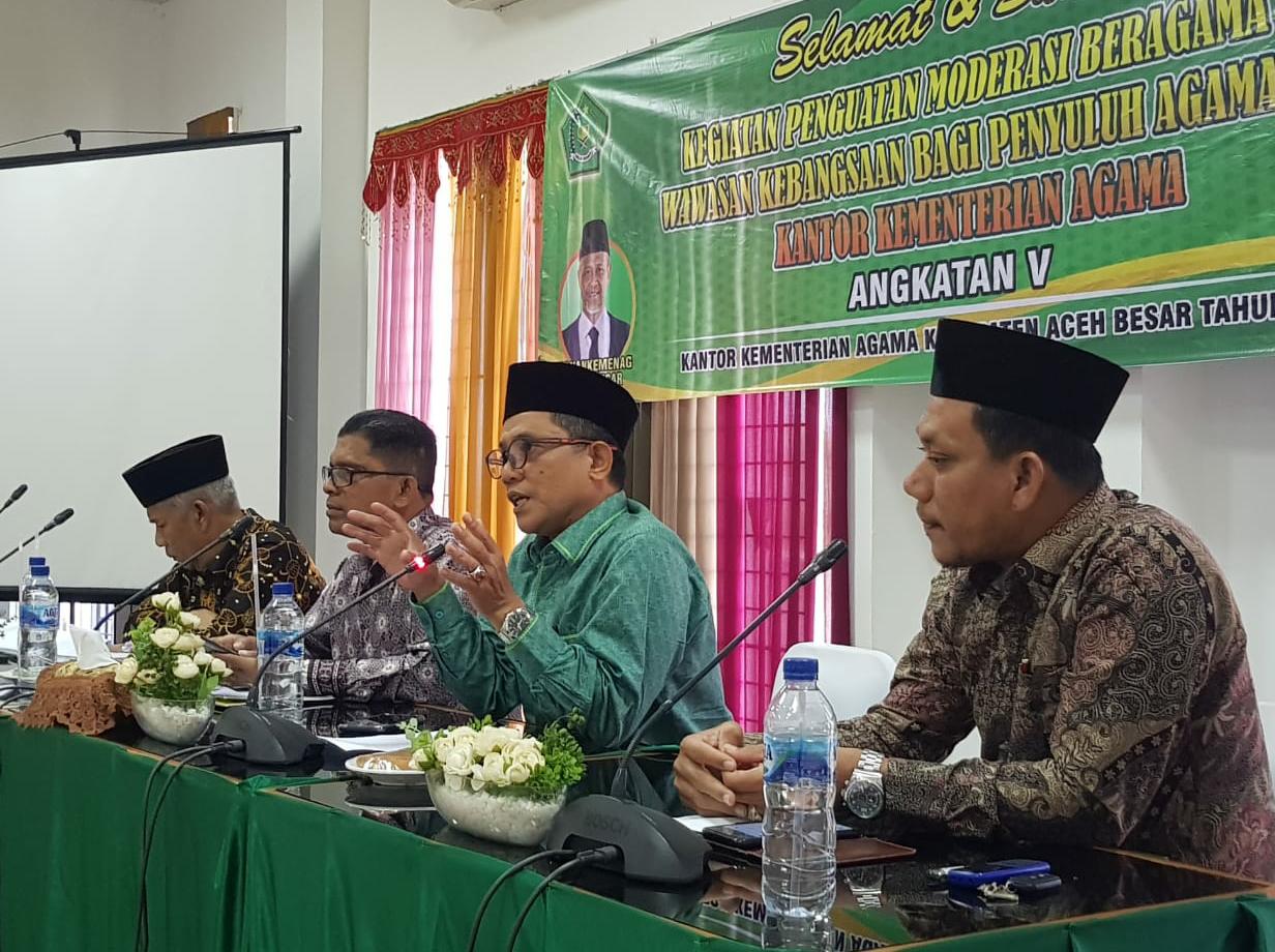 Kasi Bimas Islam Kemenag Aceh Besar, H Akhyar MAg saat membuka kegiatan, di Dekranasda, Ingin Jaya, Aceh Besar, 11 Agustus 2022[Foto/For Habanusantara]