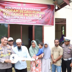 Murtala Terima Rumah Layak Huni Dari Kapolres Aceh Utara