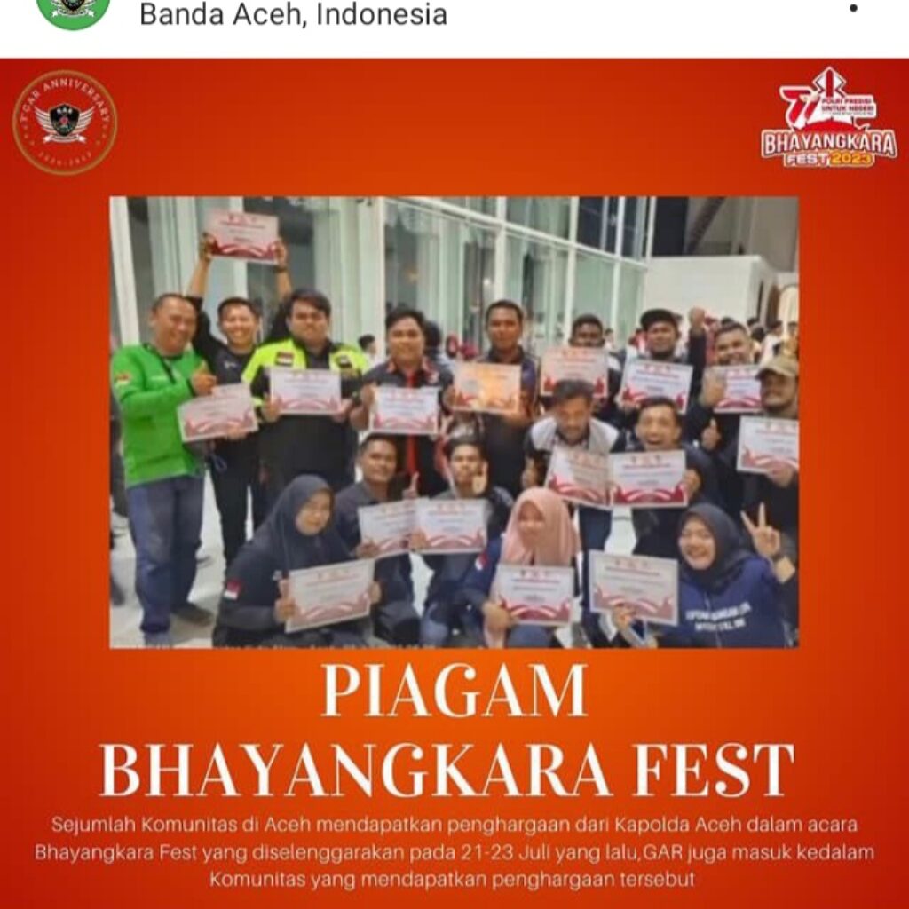 GAR Dapatkan Penghargaan Bergengsi dari Bhayangkara Fest 2023