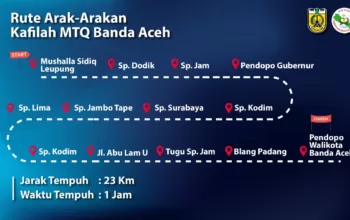 Besok, Kafilah MTQ Banda Aceh Akan Diarak Keliling Kota, Ini Rutenya