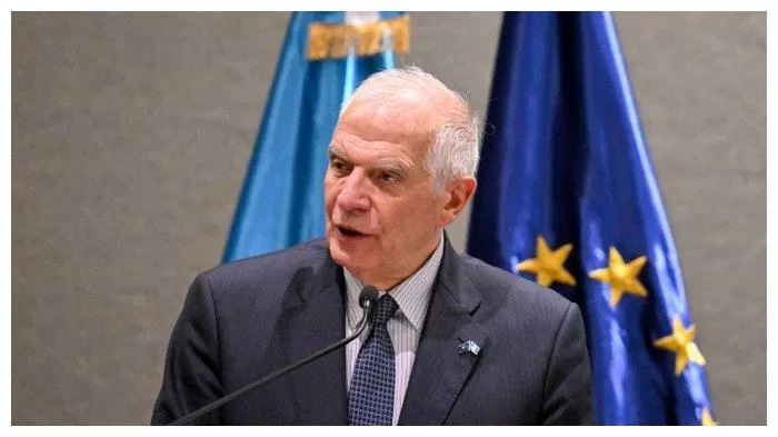 Perwakilan Tinggi Uni Eropa Bidang Kebijakan Luar Negeri dan Keamanan, Josep Borrell, berbicara saat konferensi pers di Kota Guatemala, 13 Januari 2024.