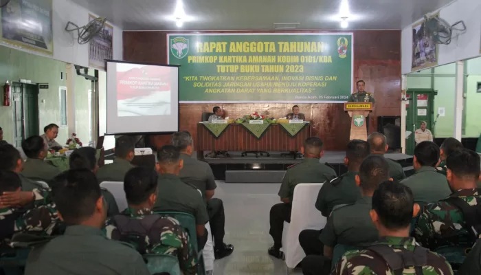 Buka RAT, Dandim 0101/KBA Ajak Anggota Majukan Koperasi