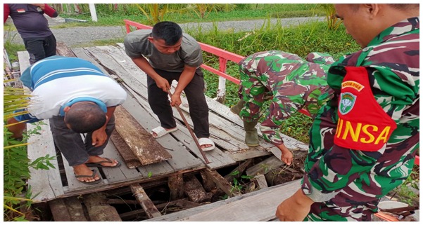 Kodam IM perbaiki jembatan di Aceh