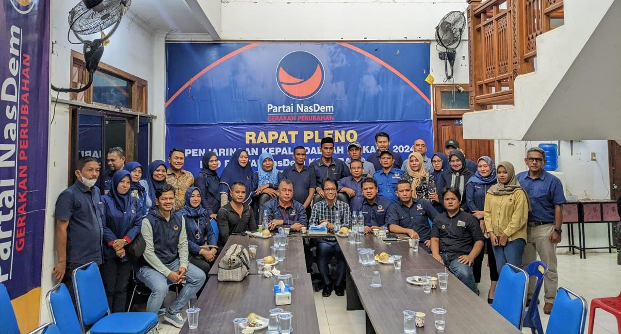 Konsolidasi DPD Partai NasDem Kota Banda Aceh mendukung dan memenangkan Teuku Irwan Djohan sebagai calon Walikota Banda Aceh pada Pilkada 2024. Foto: For Habanusantara