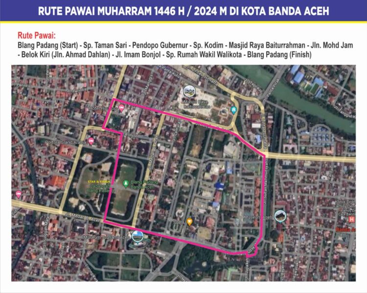 Pemerintah Aceh melalui Dinas Syariat Islam akan menyelenggarakan Pawai Muharram dalam menyambut tahun baru Islam 1446 Hijriah pada Ahad (21/7). Foto: Istimewa