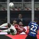 Aksi Rafael Leao leg pertama semifinal Coppa Italia antara AC Milan vs Inter Milan (AFP/ISABELLA BONOTTO)
