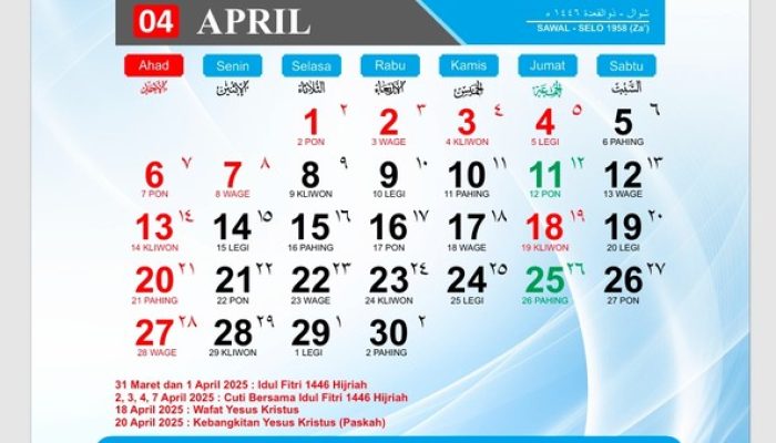 Tanggal 7 April 2025 Libur Apa? Ini Penjelasan Lengkapnya