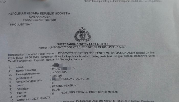 Aksi Pengeroyokan Siswi MTsN 1 Bener Meriah Resmi Dilapor ke Polisi