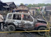 Kondisi mobil warga Blang Ara yang terbakar (dok Ist)