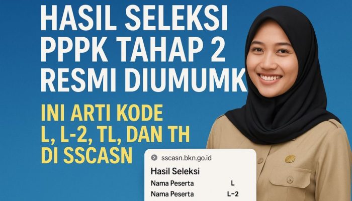 Hasil Seleksi PPPK Tahap 2 Resmi Diumumkan, Ini Arti Kode L, L-2, TL, dan TH di SSCASN
