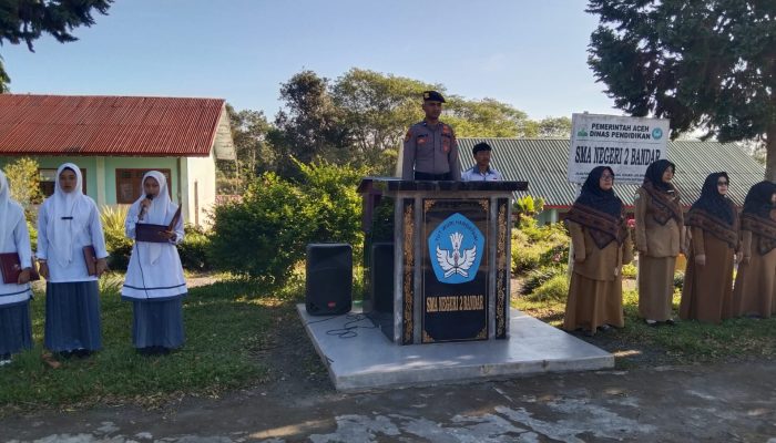 Saweu Sikula ke SMA 2 Bandar, Aipda Sabri Ajak Siswa Jauhi Narkoba 