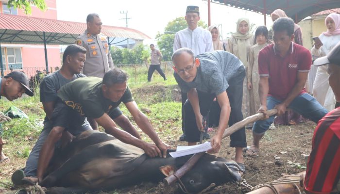 Polresta Banda Aceh Sembelih Delapan Ekor Hewan Kurban