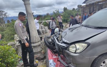 Kondisi sepeda motor yang di tabrak mobil Innova