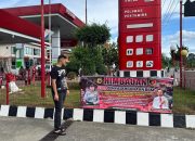 Polres Pidie Pasang Spanduk Himbauan Cegah Penyalahgunaan BBM Bersubsidi di Sejumlah SPBU