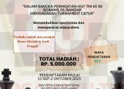 Turnamen Catur Dalam Rangka HUT TNI Ke 80 Perebutkan Hadiah Total Rp 5 Juta