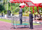Sekretaris Daerah Aceh, M. Nasir, S.IP., MPA., menjadi inspektur upacara pada peringatan Hari Kesehatan Nasional (HKN) ke-61 Tahun 2025 di halaman depan Kantor Gubernur Aceh, Rabu (12/11/2025)