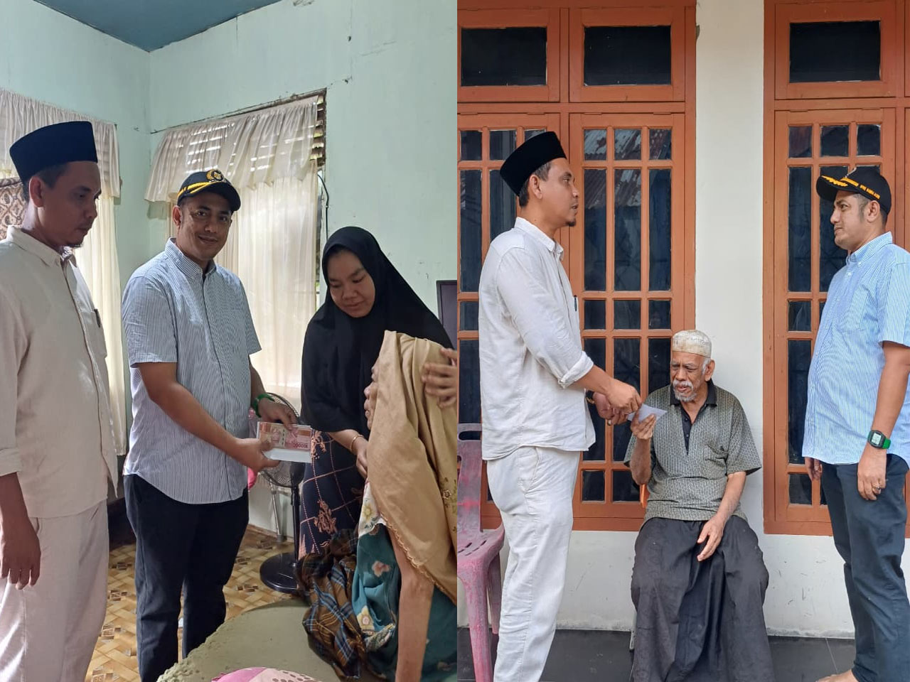Anggota DPRK Banda Aceh Faisal Ridha Menyerahkan Bantuan Baitul Mal kepada Warga Fakir Uzur di Gampong Lamtemen Timur