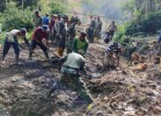 Saluran Irigasi Tertimbun Longsor, Kodim Bener Meriah Turun Tangan