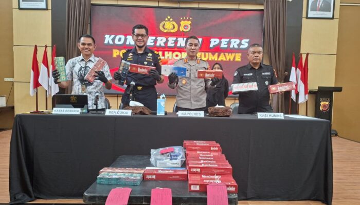 Kios Digerebek, Ratusan Rokok Ilegal Disita Polisi Lhokseumawe