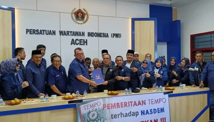 Datangi PWI Aceh, NasDem se-Aceh Protes Cover Tempo, Tuntut Permintaan Maaf