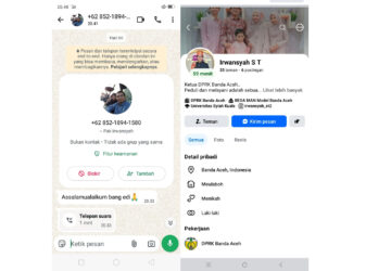 Waspada! Penipu Gunakan Nama Ketua DPRK Banda Aceh di WhatsApp