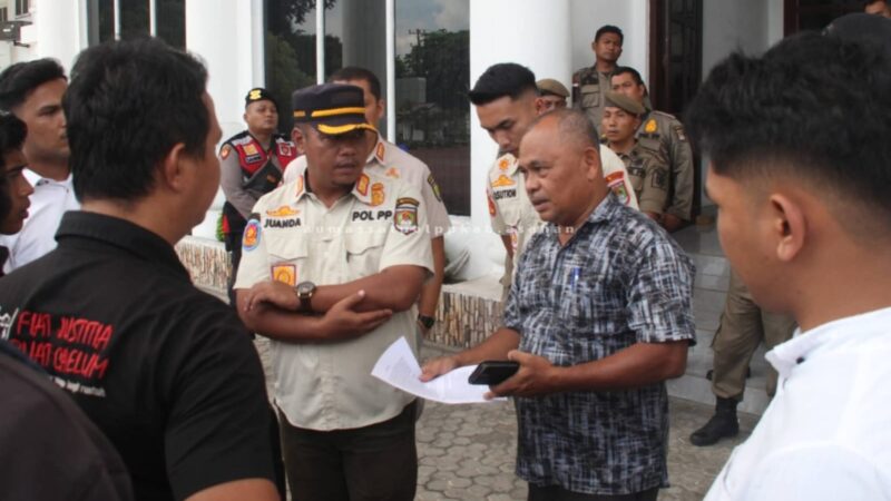 Satpol PP Asahan Amankan Aksi Mahasiswa GL-MAPESI Secara Kondusif dan Dialogis