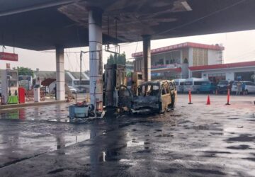 Isi Pertalite, Mobil Espass Terbakar di SPBU Cemplang
