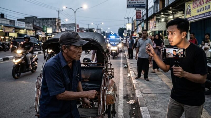 Asyik Live Media Sosial, Konten Kreator di Asahan Mendadak Ditikam Abang Becak