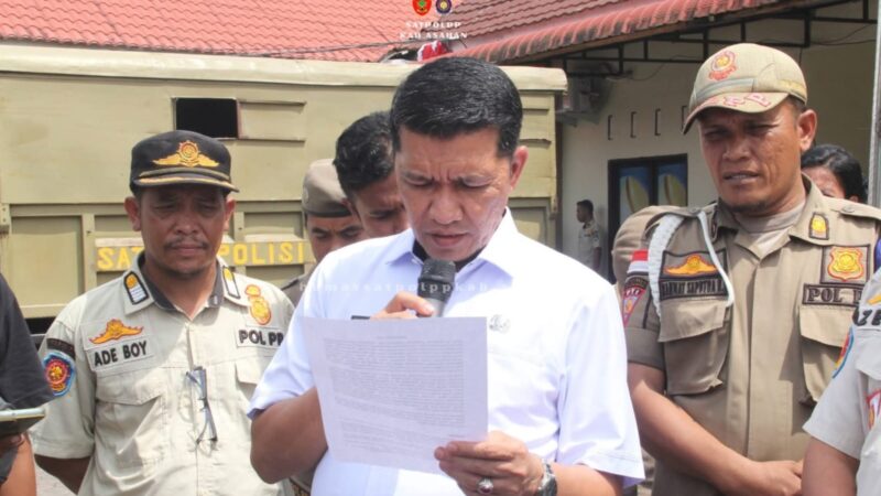 Responsif Humanis! Satpol PP Asahan Mengawal Aksi Unjuk Rasa GMP dan GL MAPESI