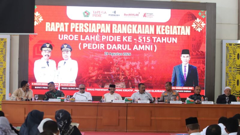 Bupati Pidie Menghadiri Rapat Uroe Lahe Pidie Ke-515 Tahun 2026