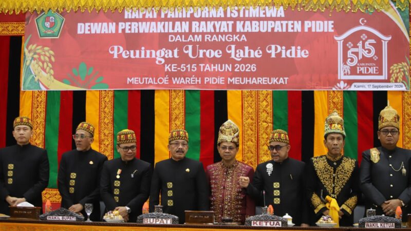 Sidang Paripurna Istimewa DPRK Pidie Dalam Rangka Peuingat Uroe Lahe Pidie Ke – 515 Tahun 2026