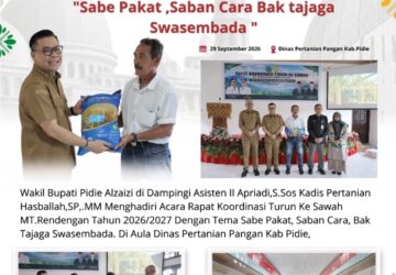 Pidie Target Tanam 24.713 Hektare Padi