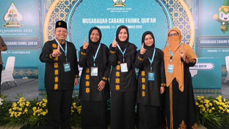 Tiga Srikandi Aceh Rebut Juara 1 Fahmil Quran Putri MTQ Nasional