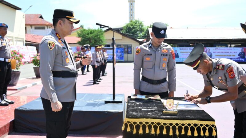 Sertijab Polres Pidie Sejumlah Pejabat Utama dan Kapolsek Perkuat Profesionalisme