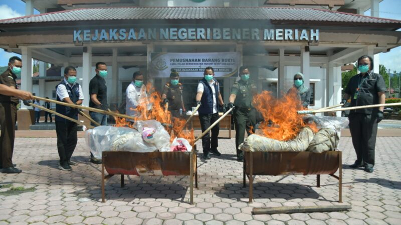 Polres Bener Meriah Hadiri Pemusnahan Barang Bukti Inkracht, 16 Perkara Narkotika Dimusnahkan